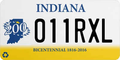 IN license plate 011RXL