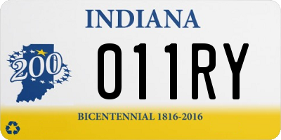 IN license plate 011RY