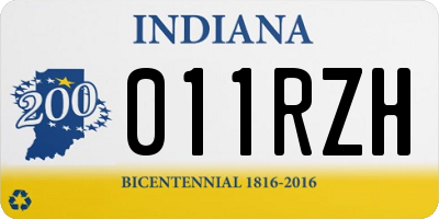 IN license plate 011RZH