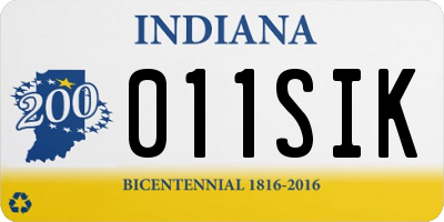 IN license plate 011SIK