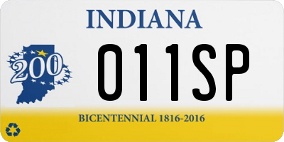 IN license plate 011SP