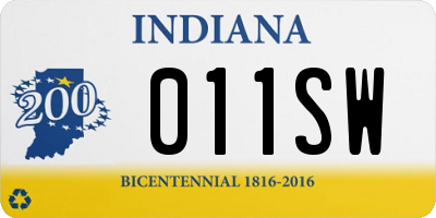 IN license plate 011SW