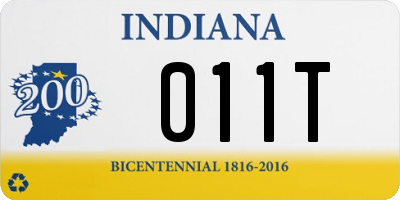 IN license plate 011T