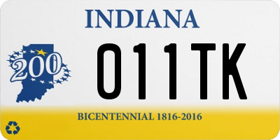 IN license plate 011TK