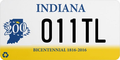 IN license plate 011TL