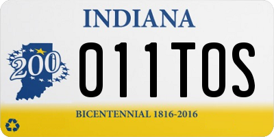 IN license plate 011TOS