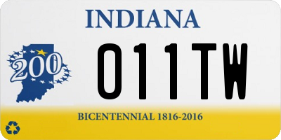 IN license plate 011TW