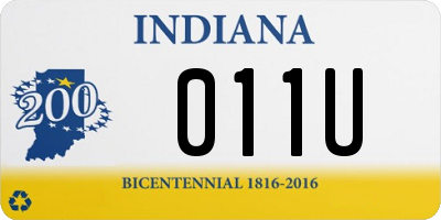 IN license plate 011U