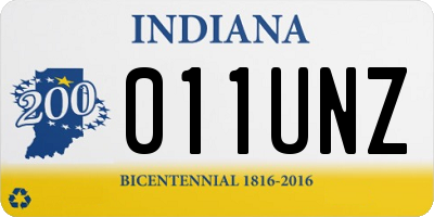 IN license plate 011UNZ