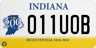 IN license plate 011UOB