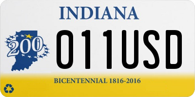 IN license plate 011USD