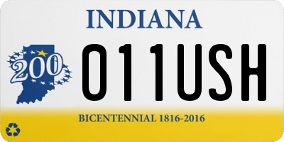IN license plate 011USH