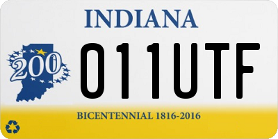 IN license plate 011UTF