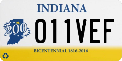 IN license plate 011VEF