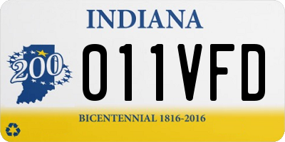 IN license plate 011VFD