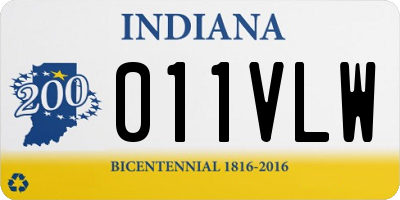 IN license plate 011VLW