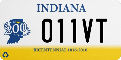 IN license plate 011VT