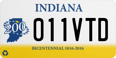 IN license plate 011VTD