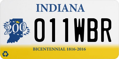 IN license plate 011WBR