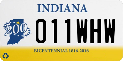 IN license plate 011WHW