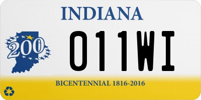 IN license plate 011WI