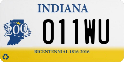 IN license plate 011WU