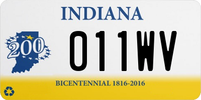 IN license plate 011WV