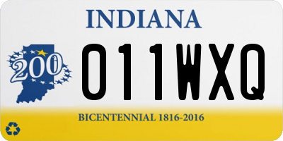 IN license plate 011WXQ