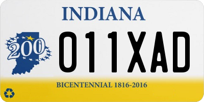 IN license plate 011XAD