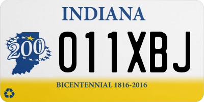 IN license plate 011XBJ