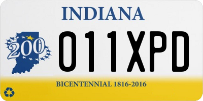 IN license plate 011XPD