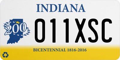 IN license plate 011XSC