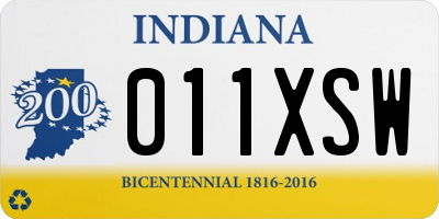 IN license plate 011XSW
