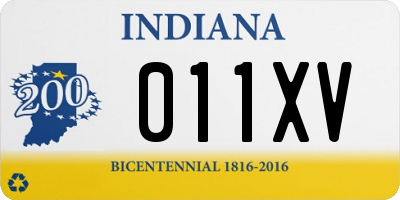 IN license plate 011XV