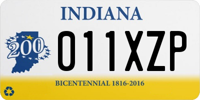 IN license plate 011XZP