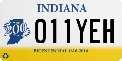 IN license plate 011YEH