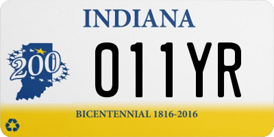 IN license plate 011YR