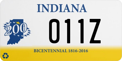 IN license plate 011Z