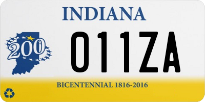 IN license plate 011ZA