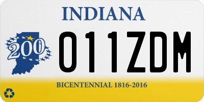 IN license plate 011ZDM
