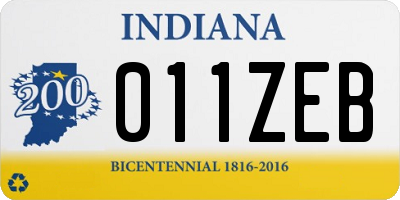 IN license plate 011ZEB