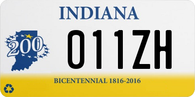 IN license plate 011ZH