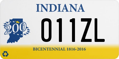 IN license plate 011ZL