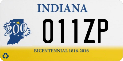 IN license plate 011ZP