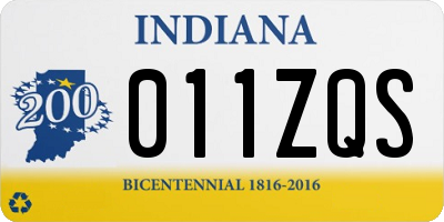 IN license plate 011ZQS