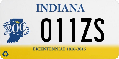 IN license plate 011ZS