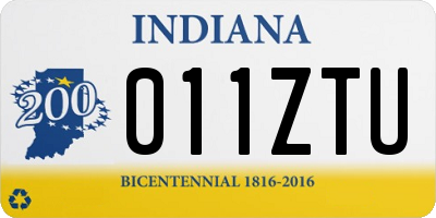 IN license plate 011ZTU