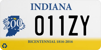 IN license plate 011ZY