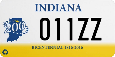 IN license plate 011ZZ