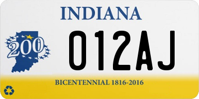 IN license plate 012AJ